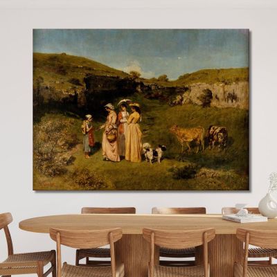 Young Ladies Of The Village Gustave Courbet cg199 canvas print 