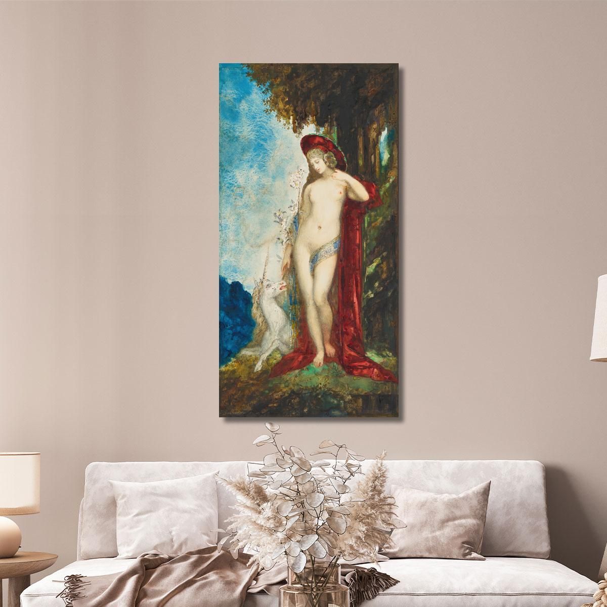 Woman And Unicorn Gustave Moreau gmr7 canvas print 
