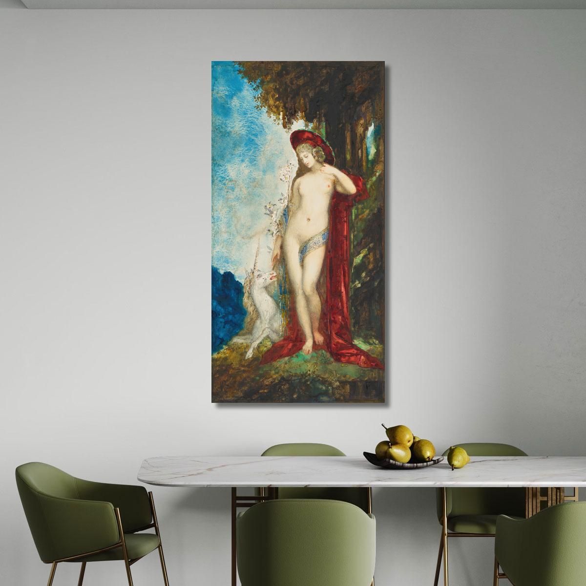 Woman And Unicorn Gustave Moreau gmr7 canvas print 