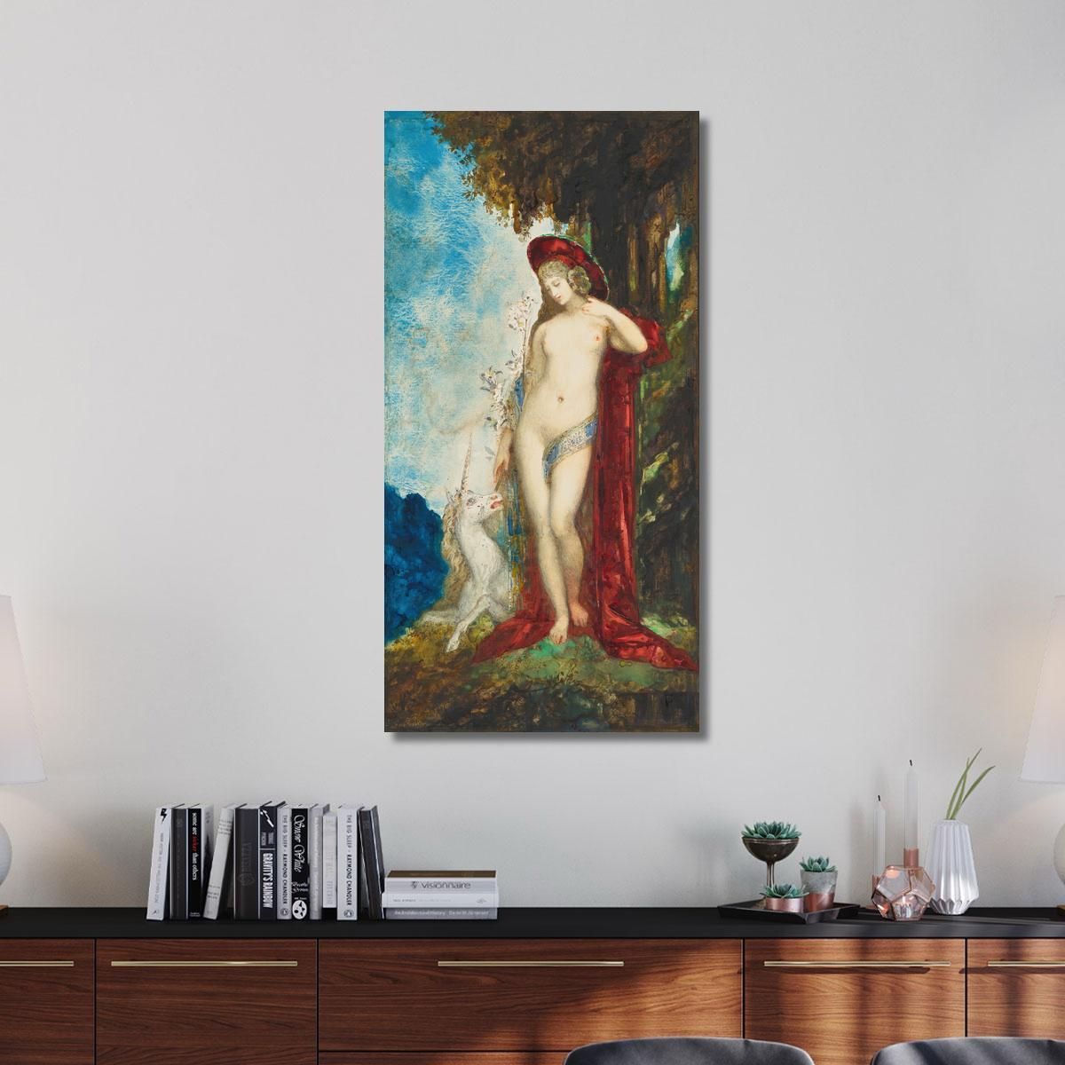 Woman And Unicorn Gustave Moreau gmr7 canvas print 