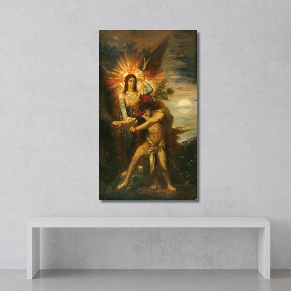 Jacob And The Angel Gustave Moreau gmr10 canvas print 