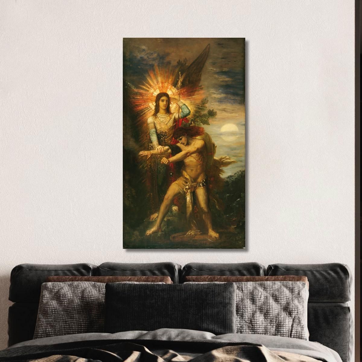 Jacob And The Angel Gustave Moreau gmr10 canvas print 