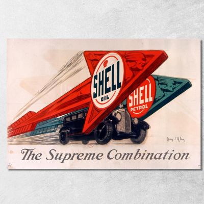 Shell Oil Shell Petrol The Supreme Combination Jean d'Ylen jyl23 canvas print 