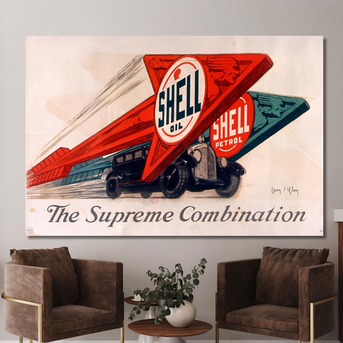 Shell Oil Shell Petrol The Supreme Combination Jean d'Ylen jyl23 canvas print 