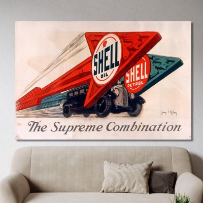 Shell Oil Shell Petrol The Supreme Combination Jean d'Ylen jyl23 canvas print 