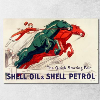 The Quick-Starting Pair Shell Oil And Shell Petrol Jean d'Ylen jyl26 canvas print 