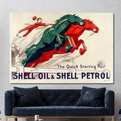 The Quick-Starting Pair Shell Oil And Shell Petrol Jean d'Ylen jyl26 canvas print 