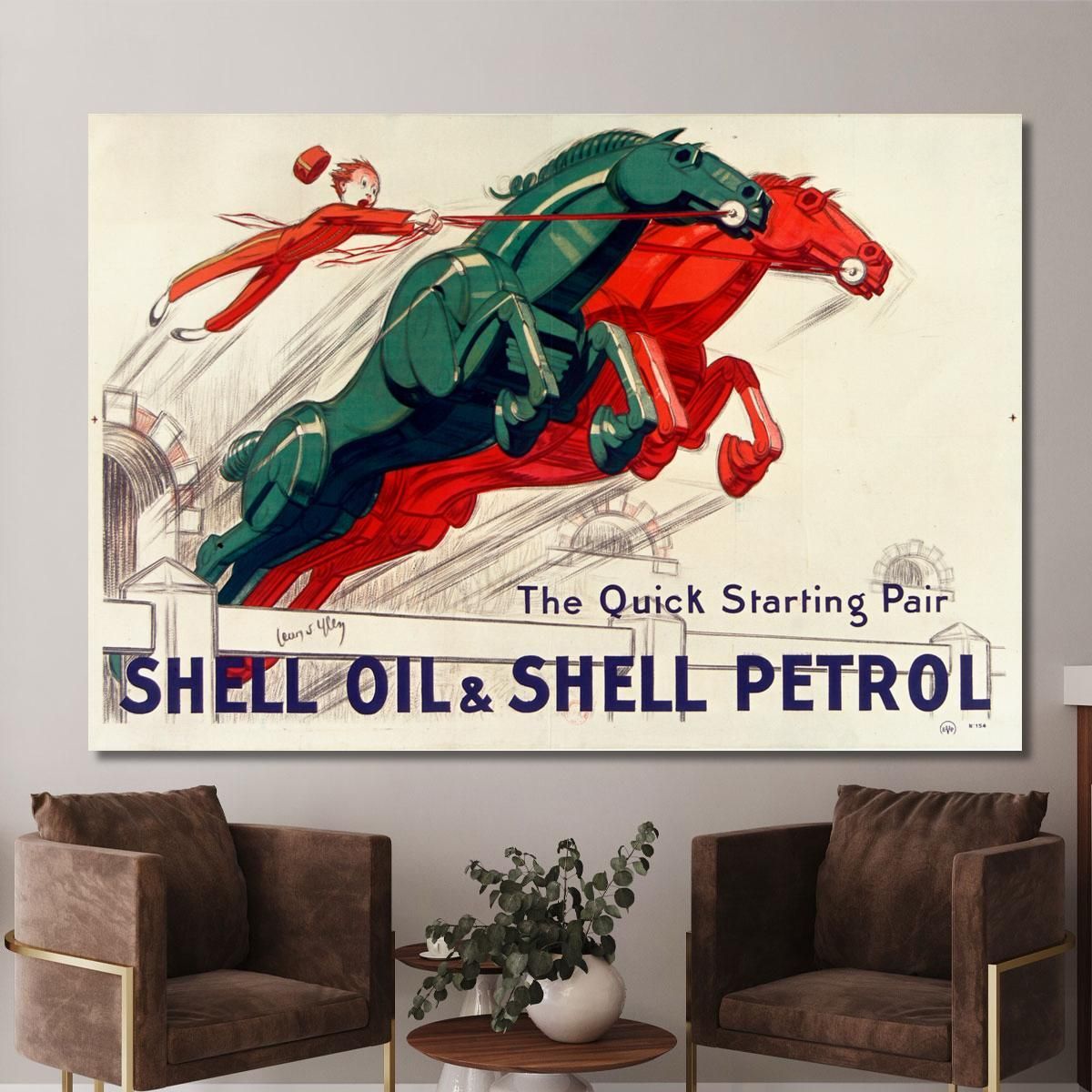 The Quick-Starting Pair Shell Oil And Shell Petrol Jean d'Ylen jyl26 canvas print 