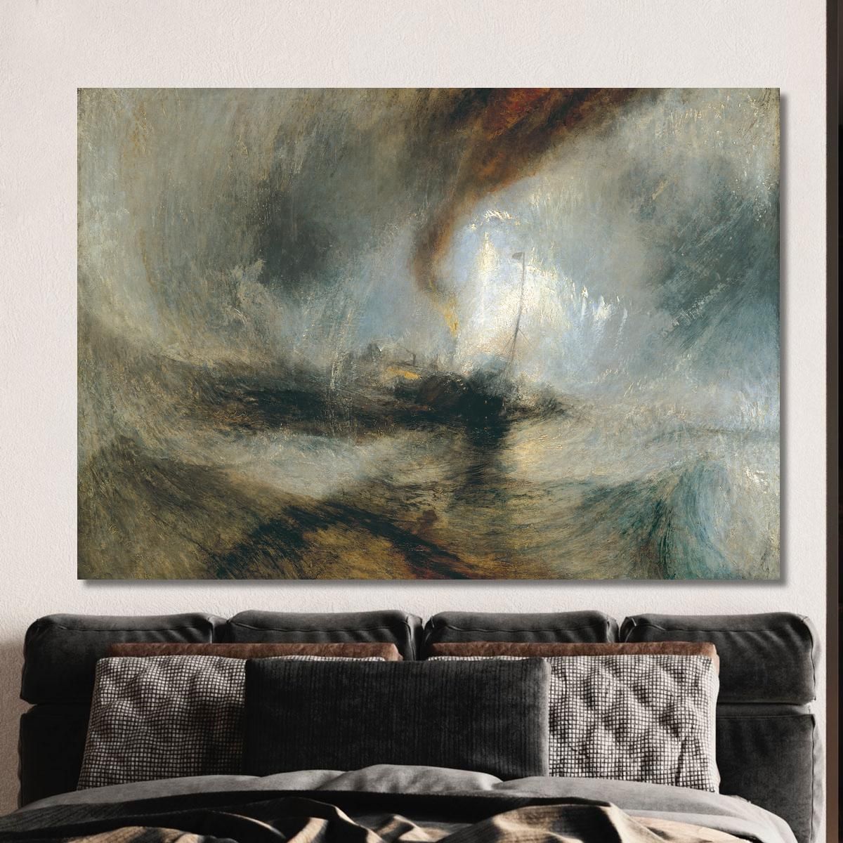 Snow Storm Steam-Boat Off A Harbour'S Mouth Joseph Mallord William Turner jwt8 canvas print 