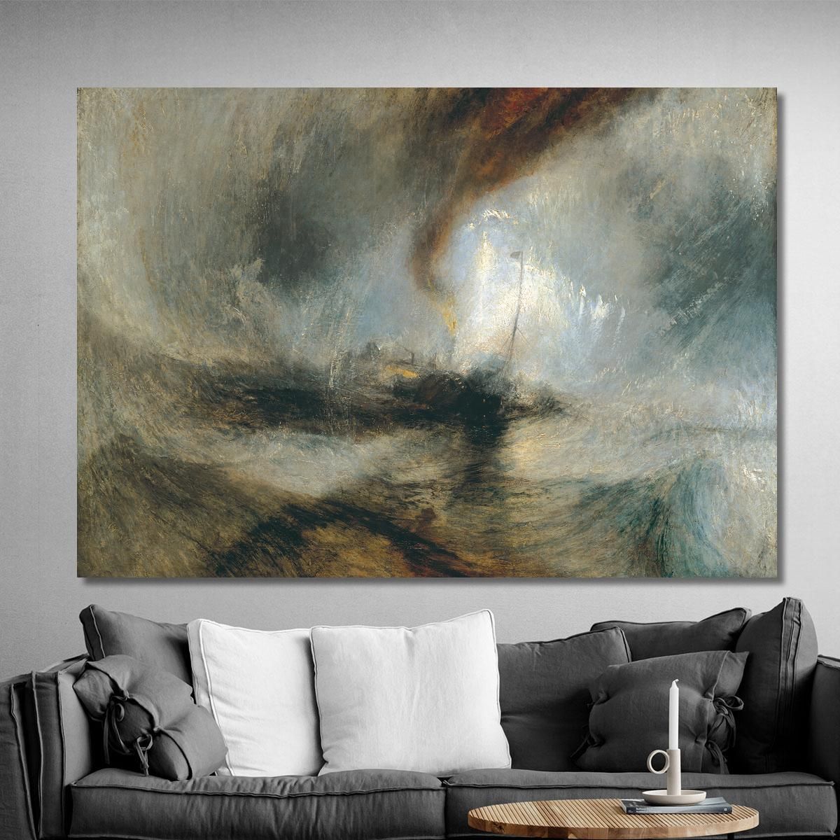 Snow Storm Steam-Boat Off A Harbour'S Mouth Joseph Mallord William Turner jwt8 canvas print 