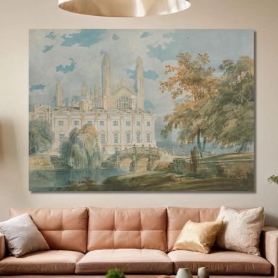 Clare Hall And King'S College Chapel Cambridge From The Banks Of The River Cam Joseph Mallord William Turner jwt35 canvas print 