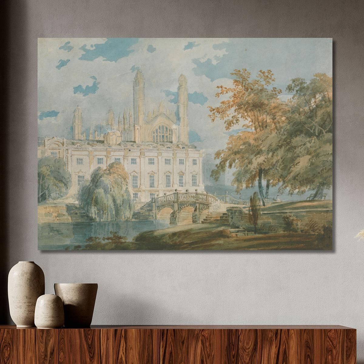 Clare Hall And King'S College Chapel Cambridge From The Banks Of The River Cam Joseph Mallord William Turner jwt35 canvas print 