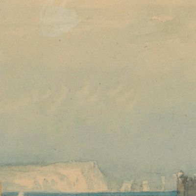 Coast Scene With White Cliffs And Boats On Shore Joseph Mallord William Turner jwt36 canvas print