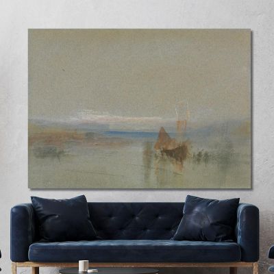 Fishing Boats Becalmed Off Le Havre Joseph Mallord William Turner jwt44 canvas print 