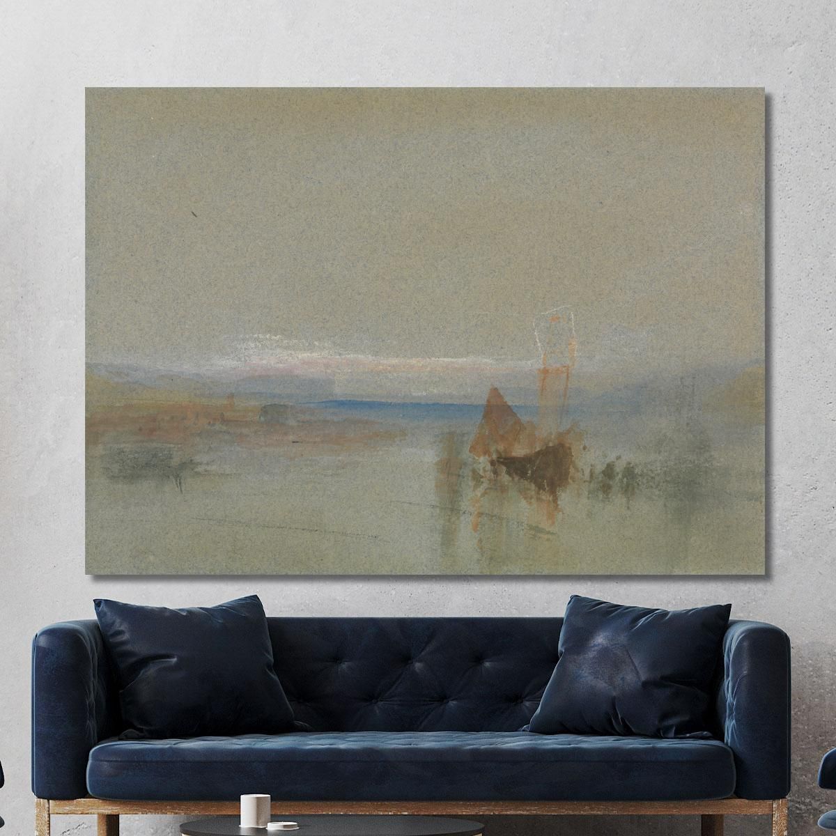 Fishing Boats Becalmed Off Le Havre Joseph Mallord William Turner jwt44 canvas print 