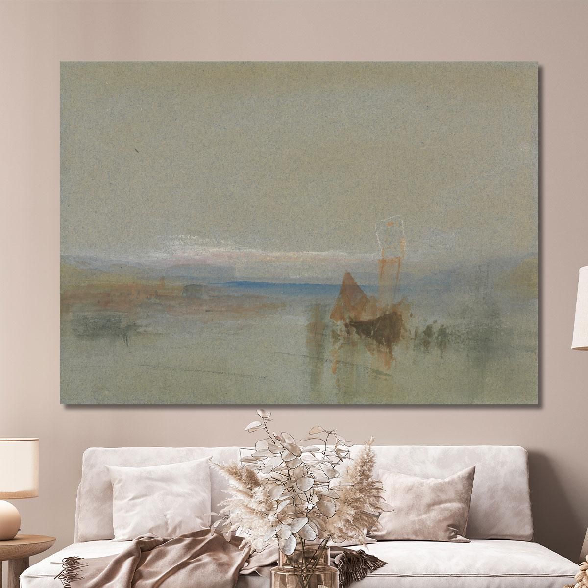 Fishing Boats Becalmed Off Le Havre Joseph Mallord William Turner jwt44 canvas print 