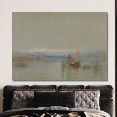 Fishing Boats Becalmed Off Le Havre Joseph Mallord William Turner jwt44 canvas print 