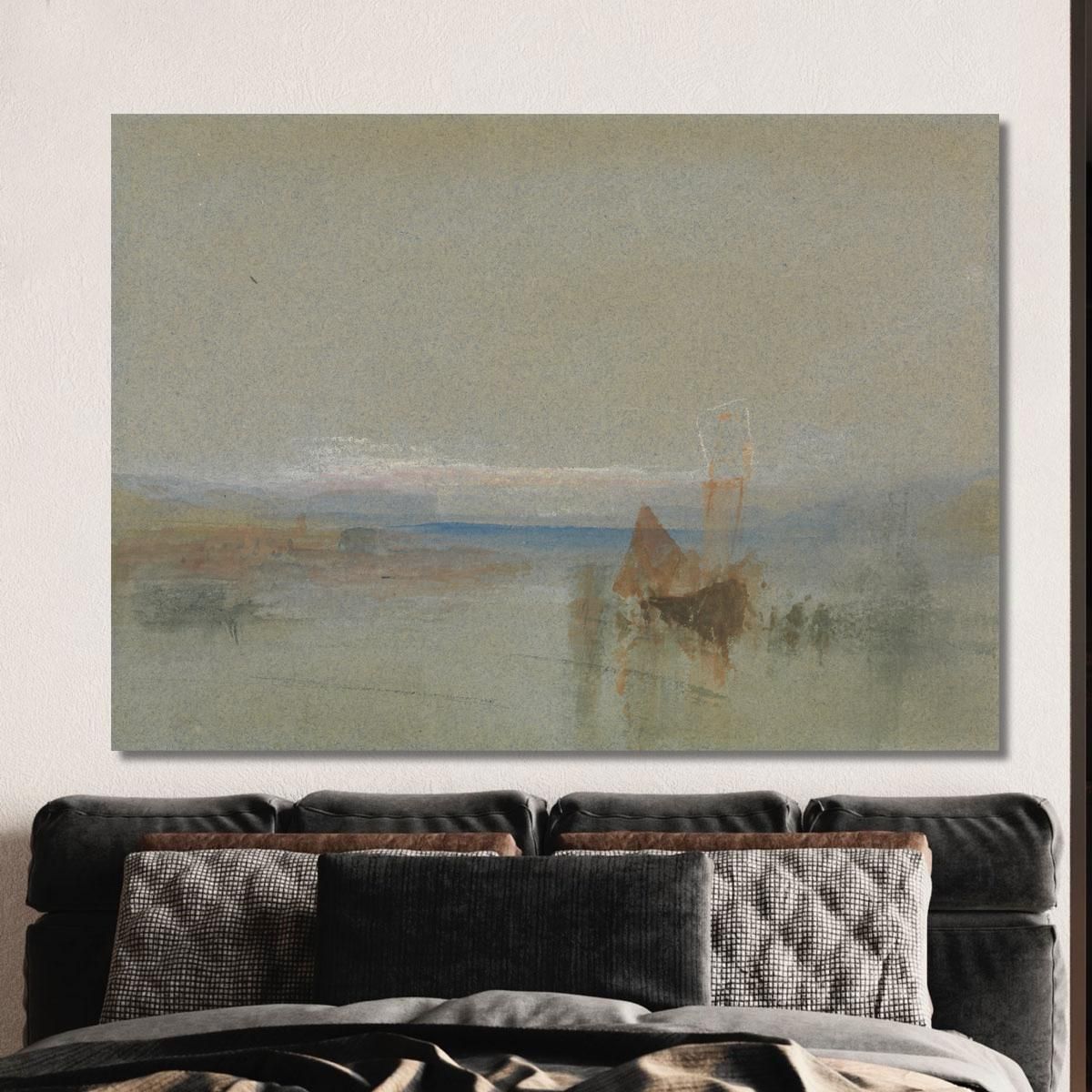 Fishing Boats Becalmed Off Le Havre Joseph Mallord William Turner jwt44 canvas print 