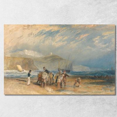 Folkestone Harbour And Coast To Dover Joseph Mallord William Turner jwt48 canvas print 