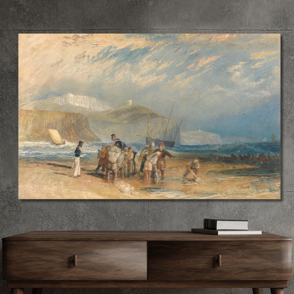 Folkestone Harbour And Coast To Dover Joseph Mallord William Turner jwt48 canvas print 