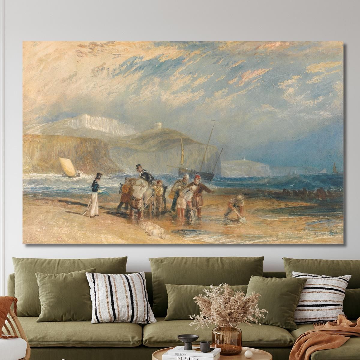 Folkestone Harbour And Coast To Dover Joseph Mallord William Turner jwt48 canvas print 