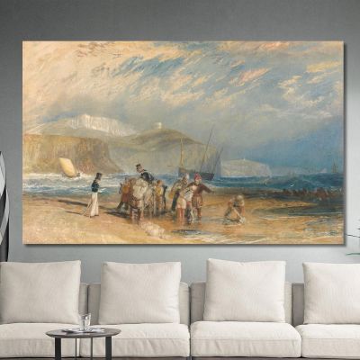 Folkestone Harbour And Coast To Dover Joseph Mallord William Turner jwt48 canvas print 