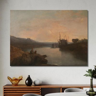 Harlech Castle From Tygwyn Ferry Summer'S Evening Twilight Joseph Mallord William Turner jwt55 canvas print 