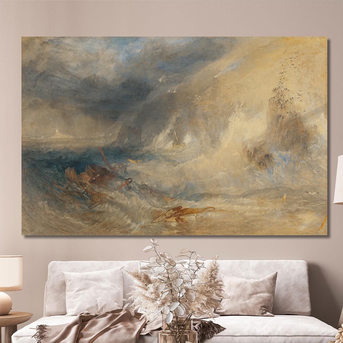 Long Ship'S Lighthouse Land'S End Joseph Mallord William Turner jwt72 canvas print 