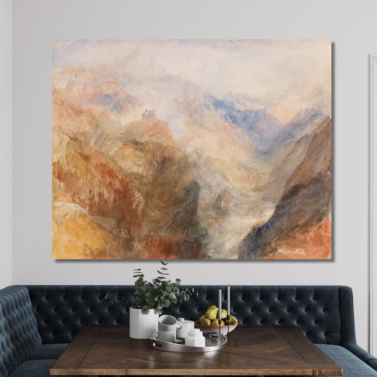 Montjovet From Below St Vincent Looking Down The Val D'Aosta Towards Berriaz Joseph Mallord William Turner jwt81 canvas print 
