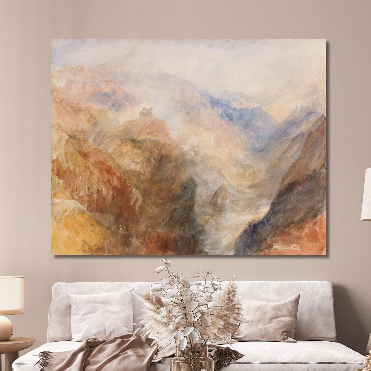 Montjovet From Below St Vincent Looking Down The Val D'Aosta Towards Berriaz Joseph Mallord William Turner jwt81 canvas print 