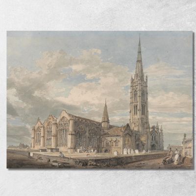 North East View Of Grantham Church Lincolnshire Joseph Mallord William Turner jwt87 canvas print 