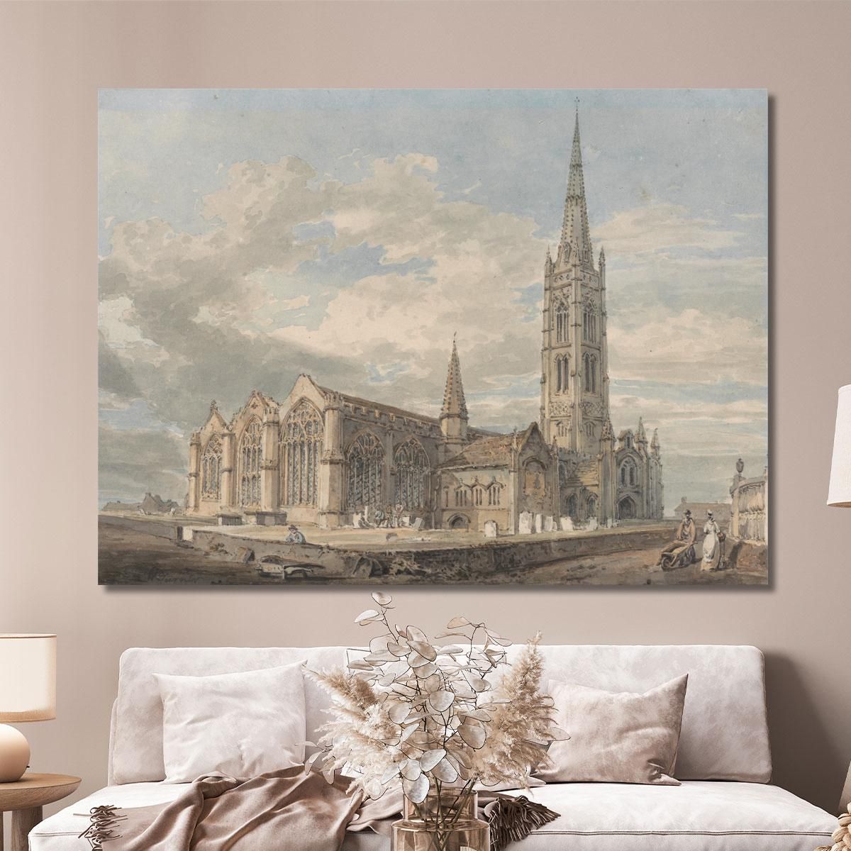 North East View Of Grantham Church Lincolnshire Joseph Mallord William Turner jwt87 canvas print 