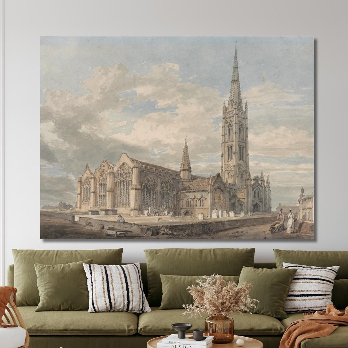 North East View Of Grantham Church Lincolnshire Joseph Mallord William Turner jwt87 canvas print 