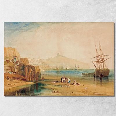 Scarborough Town And Castle Morning Boys Catching Crabs Joseph Mallord William Turner jwt103 canvas print 