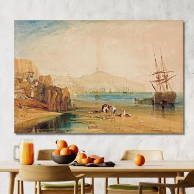 Scarborough Town And Castle Morning Boys Catching Crabs Joseph Mallord William Turner jwt103 canvas print 