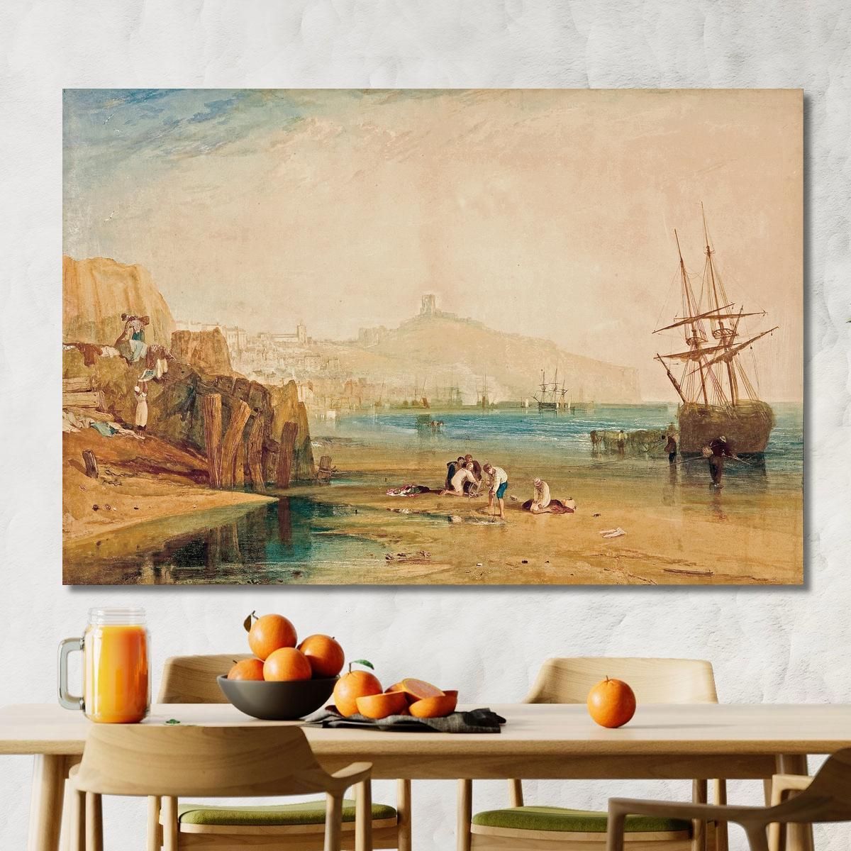 Scarborough Town And Castle Morning Boys Catching Crabs Joseph Mallord William Turner jwt103 canvas print 