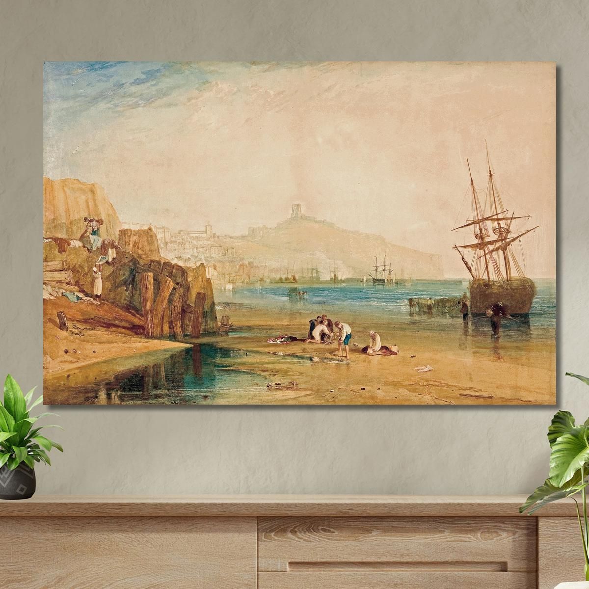 Scarborough Town And Castle Morning Boys Catching Crabs Joseph Mallord William Turner jwt103 canvas print 