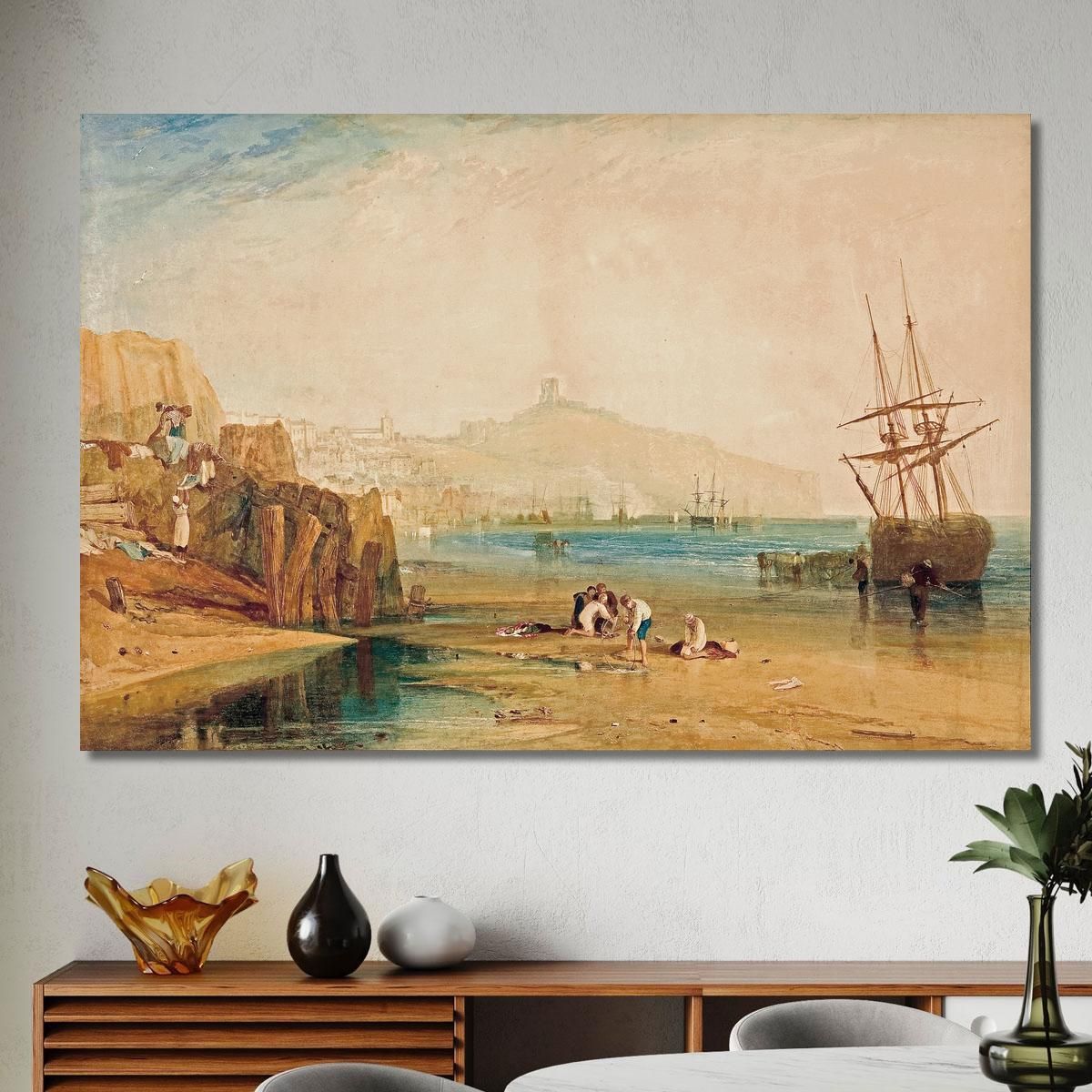 Scarborough Town And Castle Morning Boys Catching Crabs Joseph Mallord William Turner jwt103 canvas print 