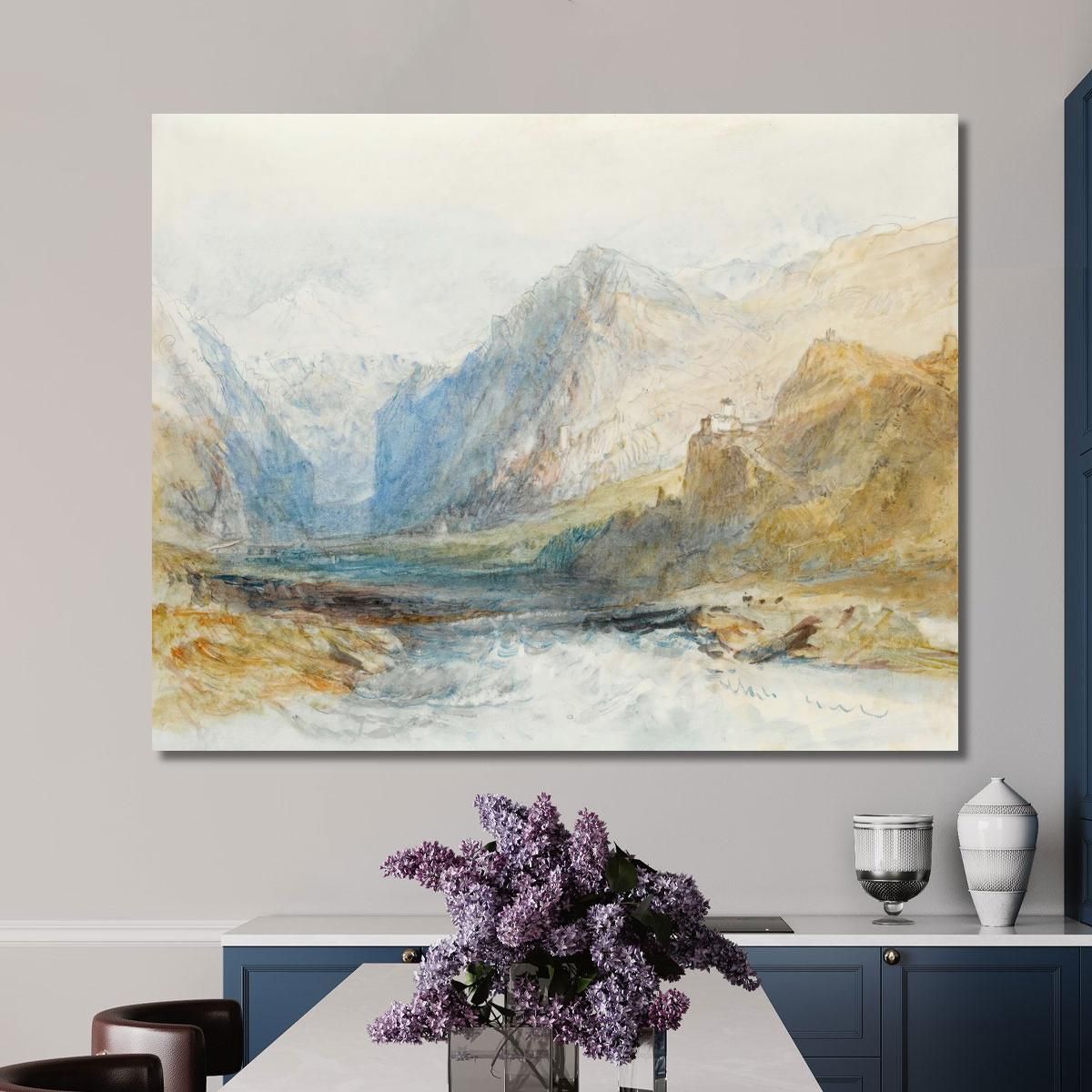 The Domleschg Valley Looking North To The Gorge At Rothenbrünnen Joseph Mallord William Turner jwt126 canvas print 
