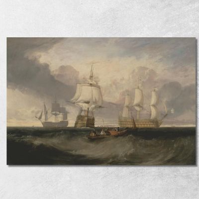 The Victory Returning From Trafalgar In Three Positions Joseph Mallord William Turner jwt137 canvas print 