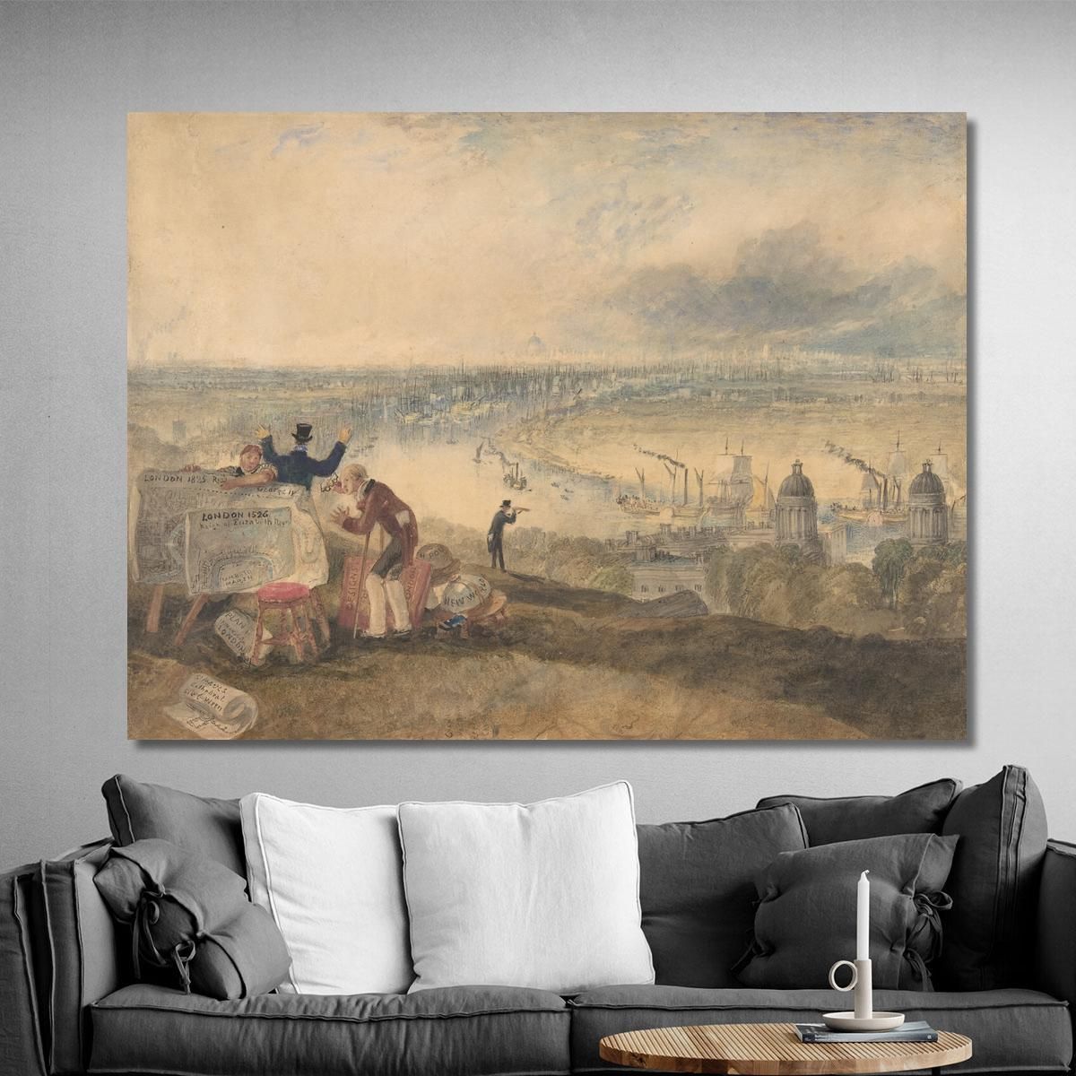View Of London From Greenwich Joseph Mallord William Turner jwt151 canvas print 