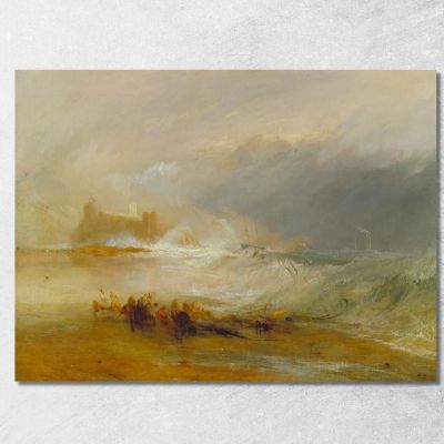 Wreckers Coast Of Northumberland With A Steam-Boat Assisting A Ship Off Shore Joseph Mallord William Turner jwt161 canvas print 