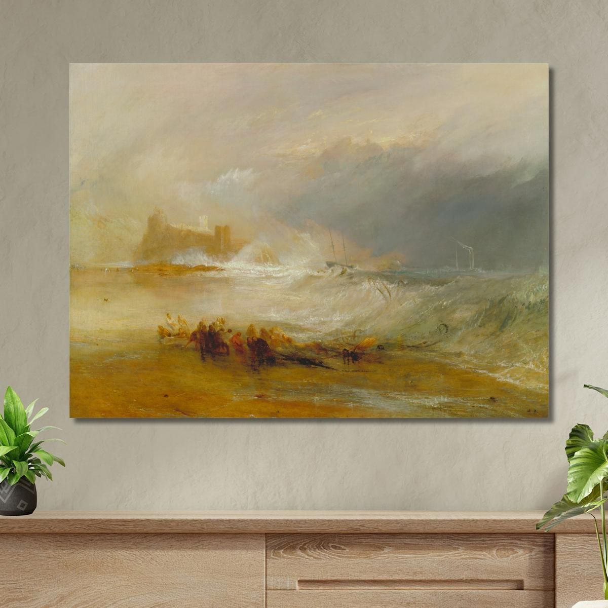 Wreckers Coast Of Northumberland With A Steam-Boat Assisting A Ship Off Shore Joseph Mallord William Turner jwt161 canvas print 