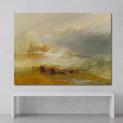 Wreckers Coast Of Northumberland With A Steam-Boat Assisting A Ship Off Shore Joseph Mallord William Turner jwt161 canvas print 