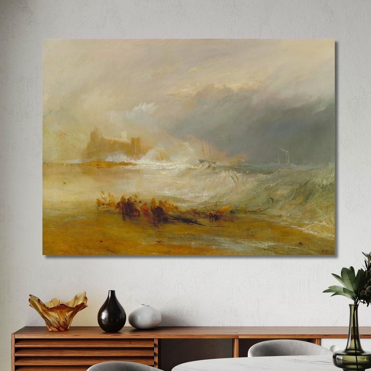 Wreckers Coast Of Northumberland With A Steam-Boat Assisting A Ship Off Shore Joseph Mallord William Turner jwt161 canvas print 