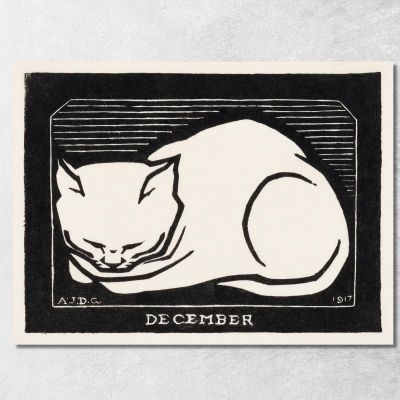 December Cat 2 Julie de Graag jdg13 canvas print 