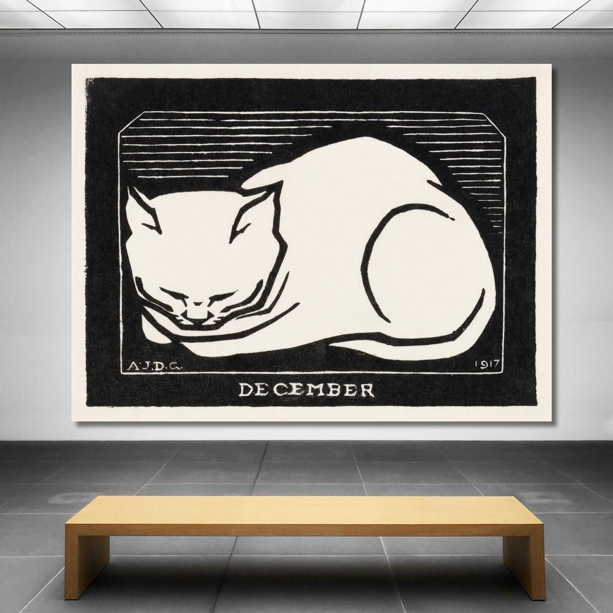December Cat 2 Julie de Graag jdg13 canvas print 