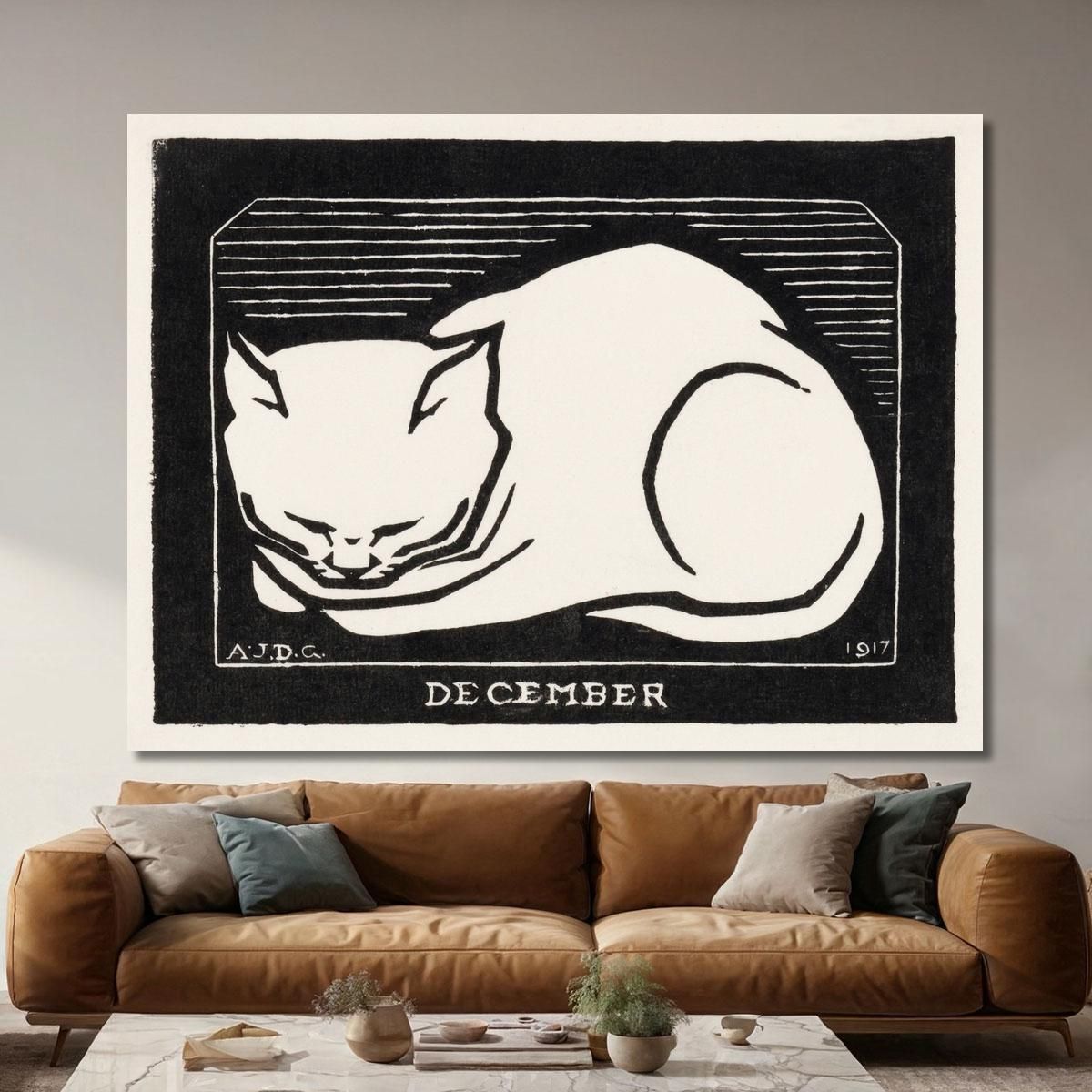 December Cat 2 Julie de Graag jdg13 canvas print 