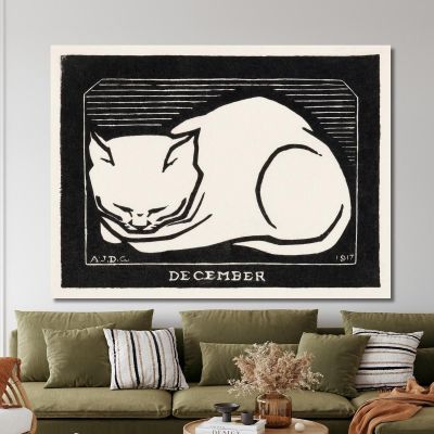 December Cat 2 Julie de Graag jdg13 canvas print 