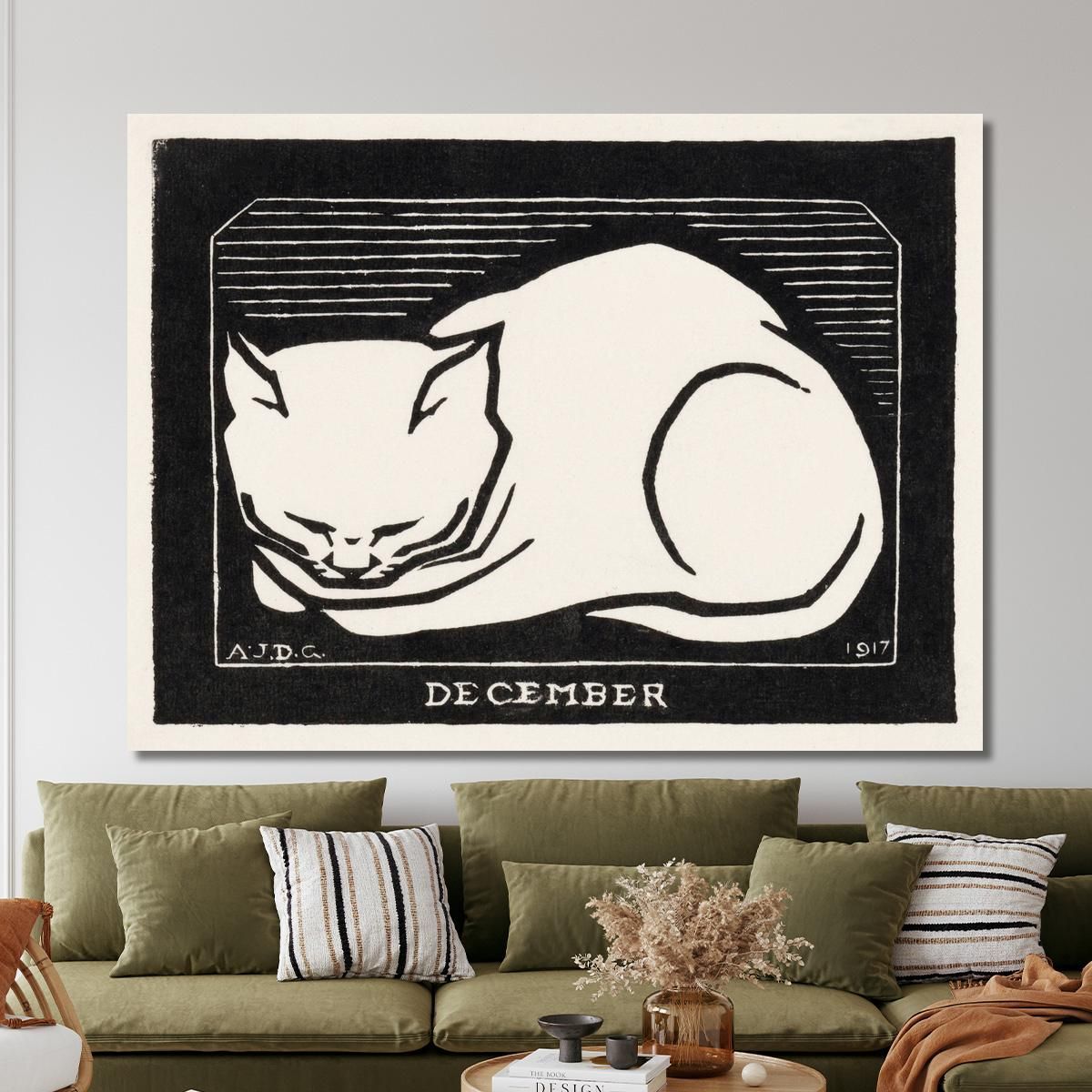 December Cat 2 Julie de Graag jdg13 canvas print 